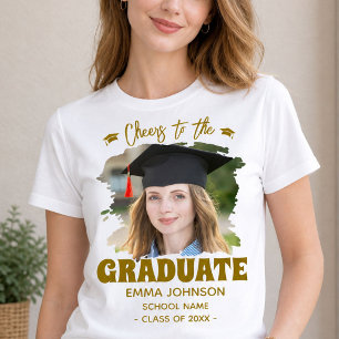 Camiseta Brindis al graduado con foto personalizada nombre 