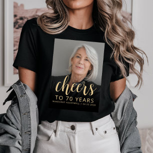 Camiseta Brindis de Foto Personalizada Fiesta de Cumpleaños