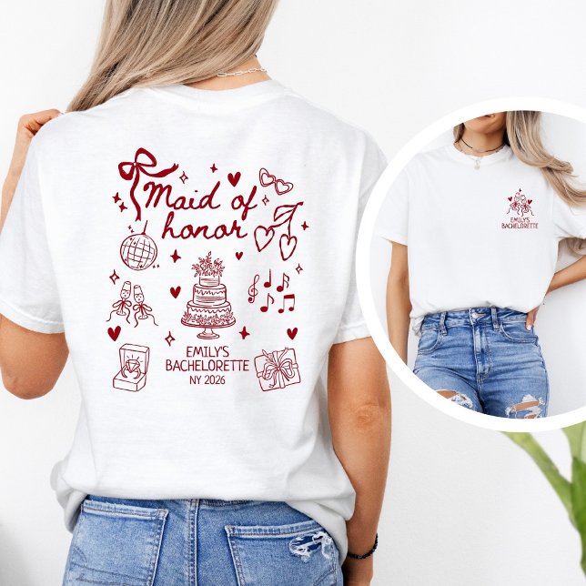 Camiseta Brindis Personalizado de Champán de Dama de Honor (Subido por el creador)