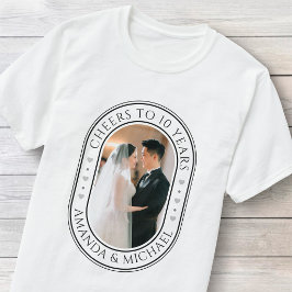 Camiseta "Brindis por 10 Años" Foto de Aniversario de Boda