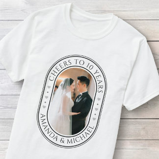 Camiseta "Brindis por 10 Años" Foto de Aniversario de Boda