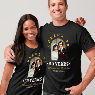 Camiseta Brindis por 50 años Bodas de Oro Foto de aniversar