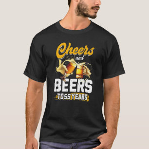 Camiseta Brindis y cervezas por 55 años Cumpleaños