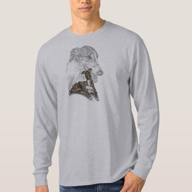 Camiseta Brindle Greyhound Dog Art (Anverso)