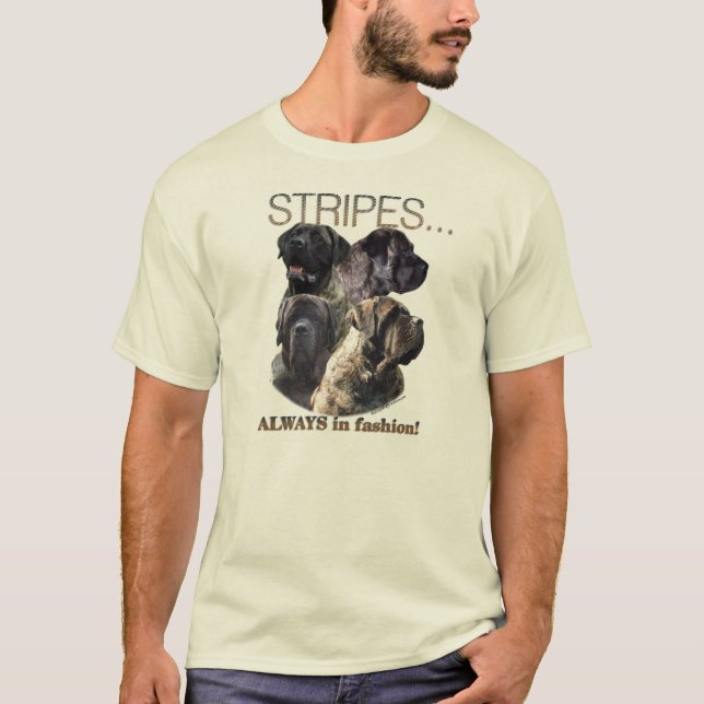 Camiseta Brindle Mastiff Camisas de franjas (Anverso)