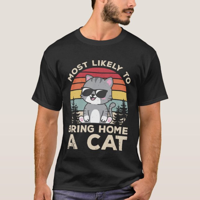 Camiseta Bring Home Cat Pet Animals  Cute Cats Owner Graphi (Anverso)