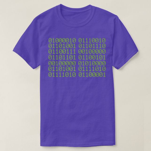 Camiseta BRING ME PIZZA In Binary Code for gamer and progra (Diseño del anverso)