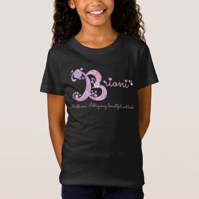 Camiseta Brioni chicas B nombre que significa monograma (Anverso)