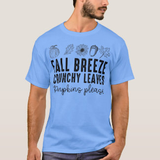 Camiseta Brisa Caída Brisa Crunchy Hojas Calabazas Por Favo