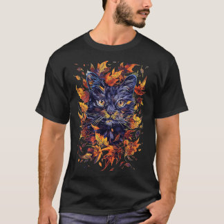 Camiseta Brisa de caída del gato de otoño
