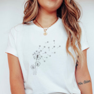 Camiseta Brisa de Diente de León; Floral Estival Caprichosa