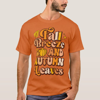 Camiseta brisa de otoño y hojas de otoño