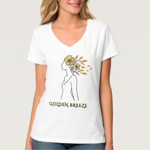 Camiseta Brisa dorada - Fluyendo la silueta Minimalista