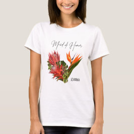 Camiseta Brisa tropical, doncella de honor Boda floral