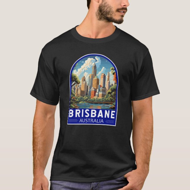 Camiseta Brisbane Australia Viaje arte Vintage (Anverso)