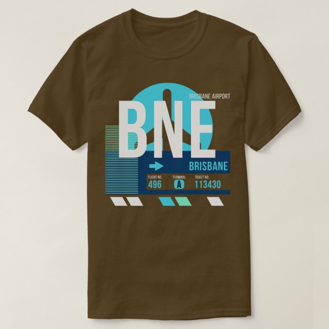 Camiseta Brisbane BNE Código del aeropuerto Etiqueta de equ (Diseño del anverso)