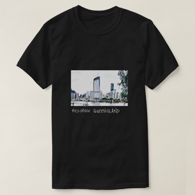 Camiseta Brisbane Queensland City Skyline (Diseño del anverso)