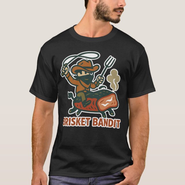 Camiseta Brisket Bandit BBQ Cowboy Design (Anverso)