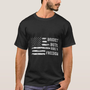Camiseta Brisket Butts Ribs And Freedom _ Bbq