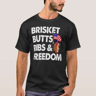Camiseta Brisket Butts Ribs & Freedom Women Foodiage Sausag