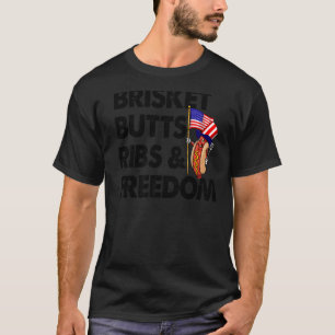 Camiseta Brisket Butts Ribs & Freedom Women Foodiage Sausag