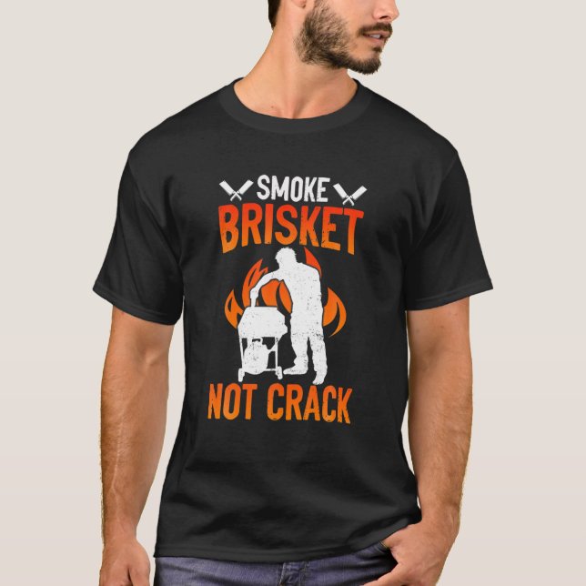 Camiseta Brisket de humos para hombres no craquear Funny BB (Anverso)
