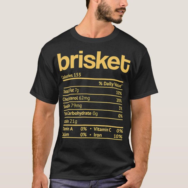 Camiseta Brisket Nutrition Hechos Graciosos Acción de Graci (Anverso)