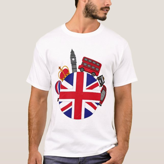 Camiseta Britain Uk London Flag Red Telephone Booth (Anverso)