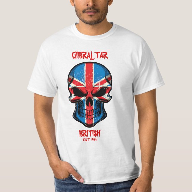 Camiseta británica 1704 del Scull de Gibraltar est (Anverso)
