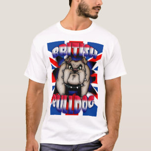 Camiseta británica, británica del bulldog con el