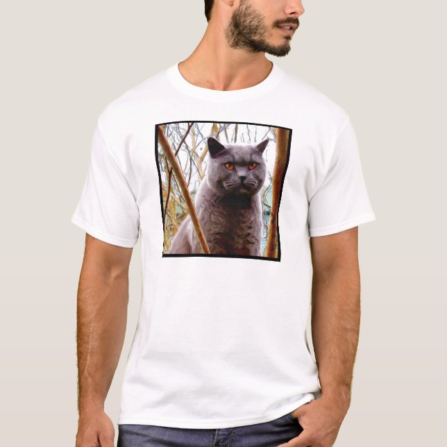 Camiseta británica del gato azul (Anverso)