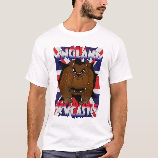 Camiseta británica para hombre del bulldog de (Anverso)