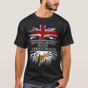 Camiseta Británico crecido con la bandera de chipre de ra