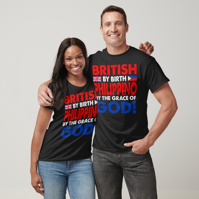 Camiseta Británico Por Nacimiento Filipino Gracia De Dios R (Unisexo)
