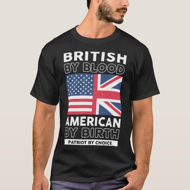 Camiseta Británico por norteamericano de sangre por nacimie (Anverso)
