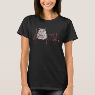 Camiseta Británico Shorthair Cat Heartbeat EKG Funny Me Enc
