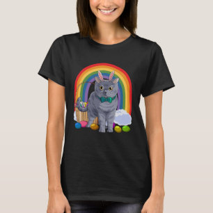 Camiseta Británico Shorthair Easter Eggs Bunny Cat Pullover