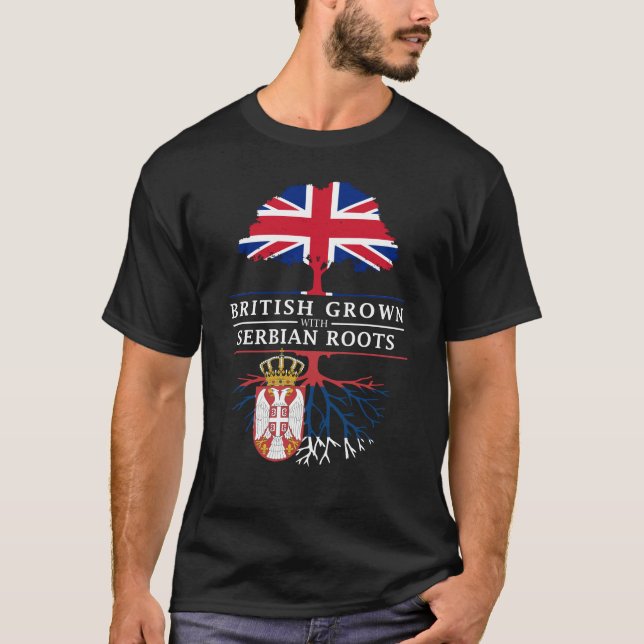 Camiseta Británicos crecidos con el diseño de Serbia   de (Anverso)