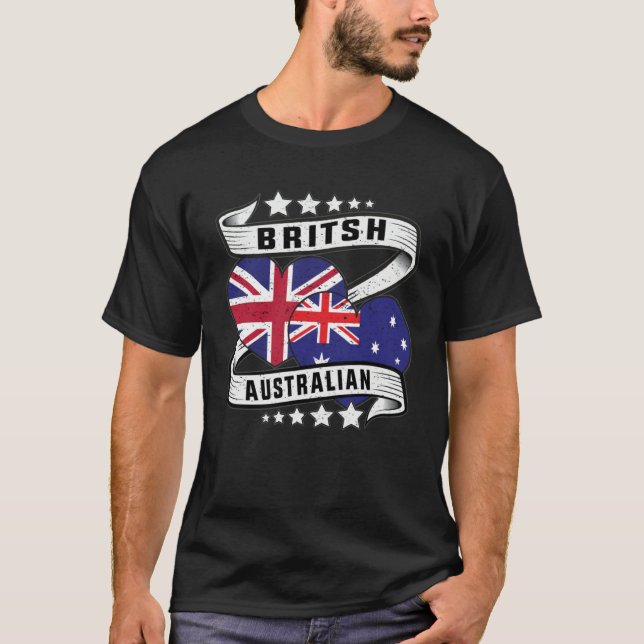 Camiseta British Australian  British Australia flag and Uk  (Anverso)