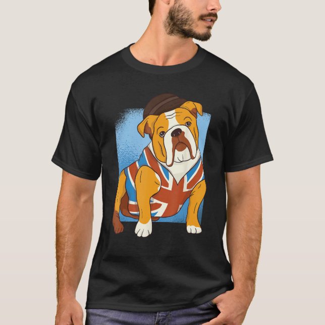 Camiseta British Bulldog  owner Dog wears Britain English f (Anverso)