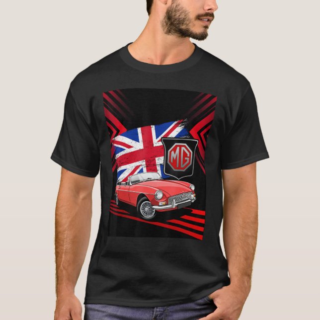 Camiseta British Classic Sports Car - MG MGB Convertible (Anverso)