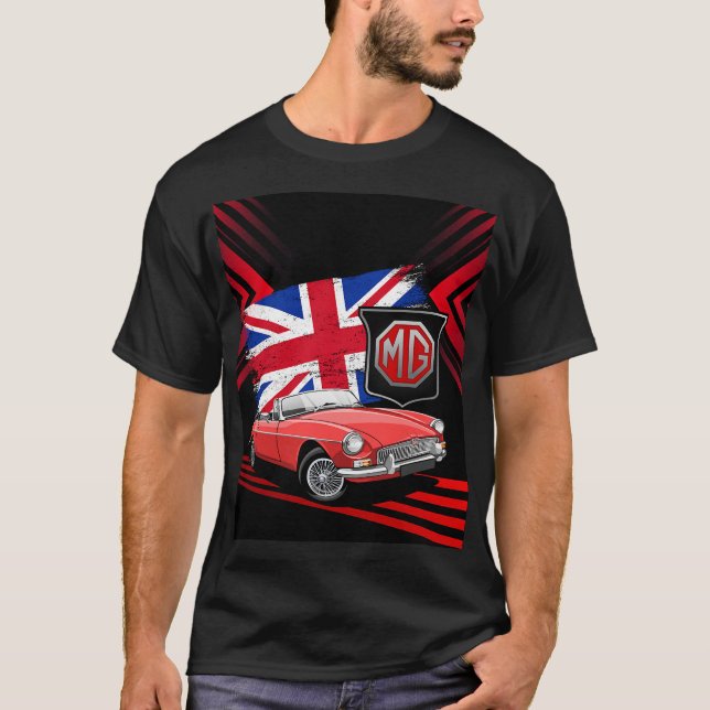 Camiseta British Classic Sports Car - MG MGB convertible T- (Anverso)