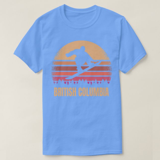 Camiseta British Columbia Canada Snowboarding Outdoor Vinta (Diseño del anverso)