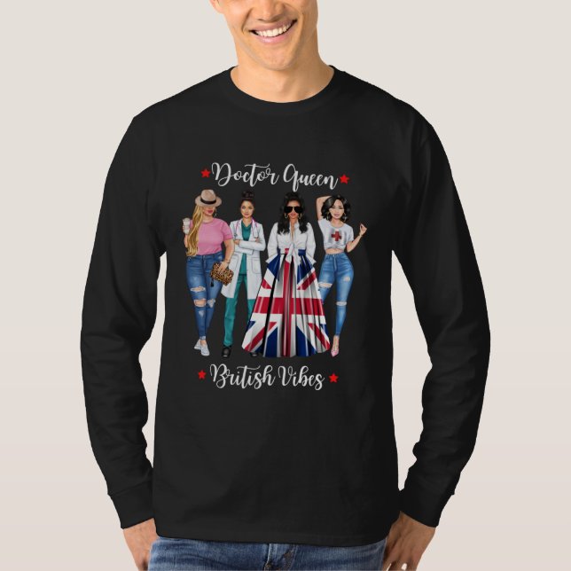 Camiseta British Doctor Medical Queen Womens Patriotic Flag (Anverso)