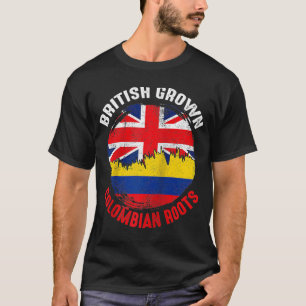 Camiseta British Grown Colombian Roots Vintage Flags for Me