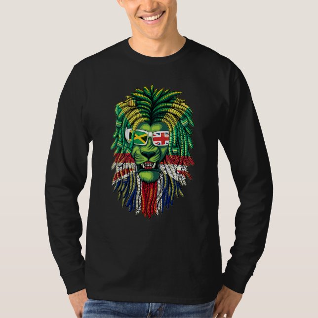 Camiseta British Grown With Jamaican Roots Idea With Lion D (Anverso)