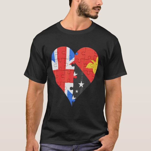 Camiseta British Papua New Guinean Flag Heart (Anverso)