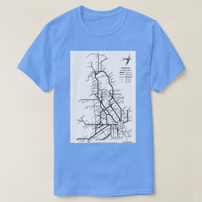 Camiseta British Rail Intercity Carriage Map 1993 (Diseño del anverso)