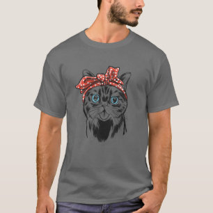 Camiseta British Short Hair Cat Kitten Lover With Bandana