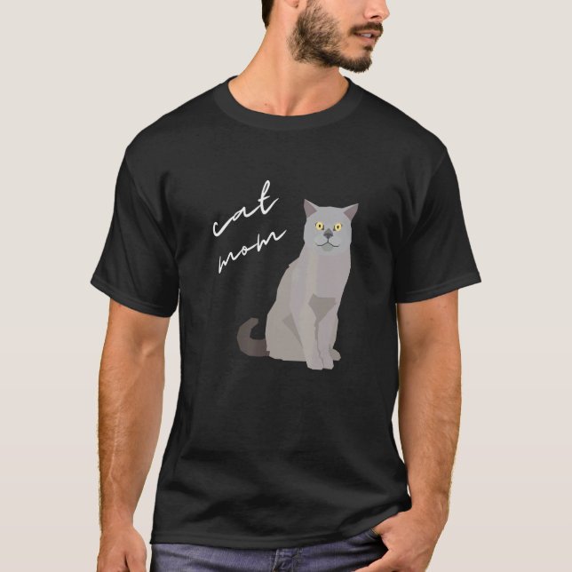 Camiseta British Shorthair Cat Mom For Cat (Anverso)